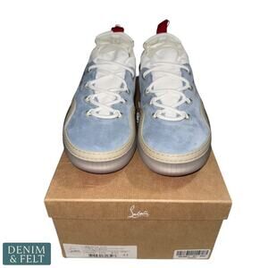 Christian Louboutin Arpoador Sneakers Zinc Blanco Suede CL Paris Shoes NEW/NIB!!